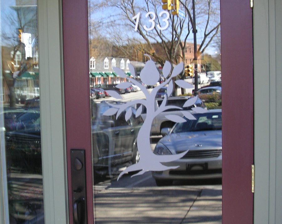 The Pear Tree Etched Glass