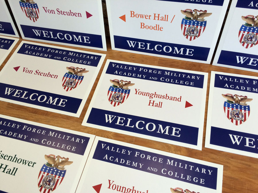 Valley Forge Military Academy Welcome Signs