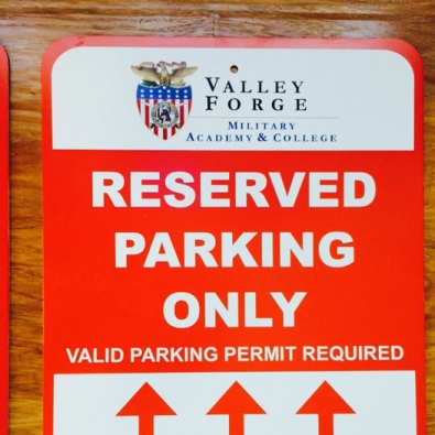 Valley Forge Military Academy Parking Sign