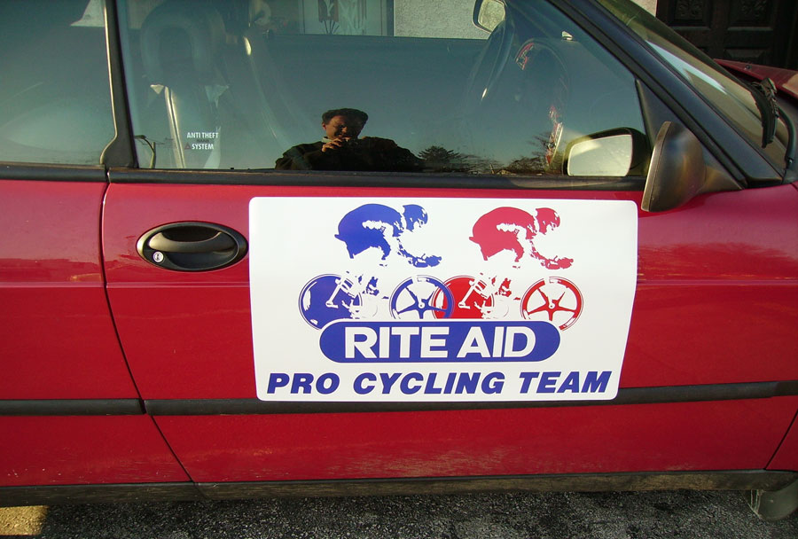 Rite Aid Pro Cycling Team on vehicle