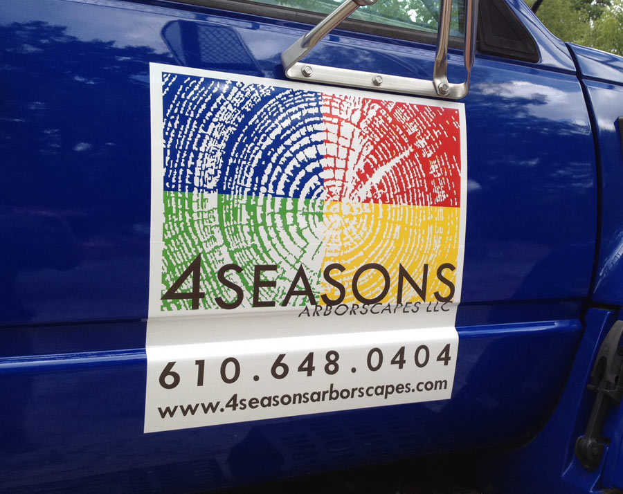 4 Seasons Vehicle Lettering closeup