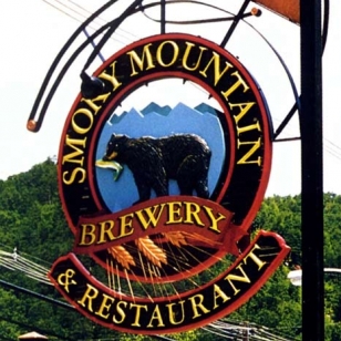 Smoky Mountain Brewery Redwood Hanging Sign