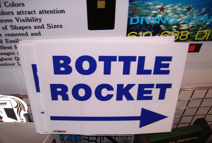 Bottle Rocket Directional Site Signs