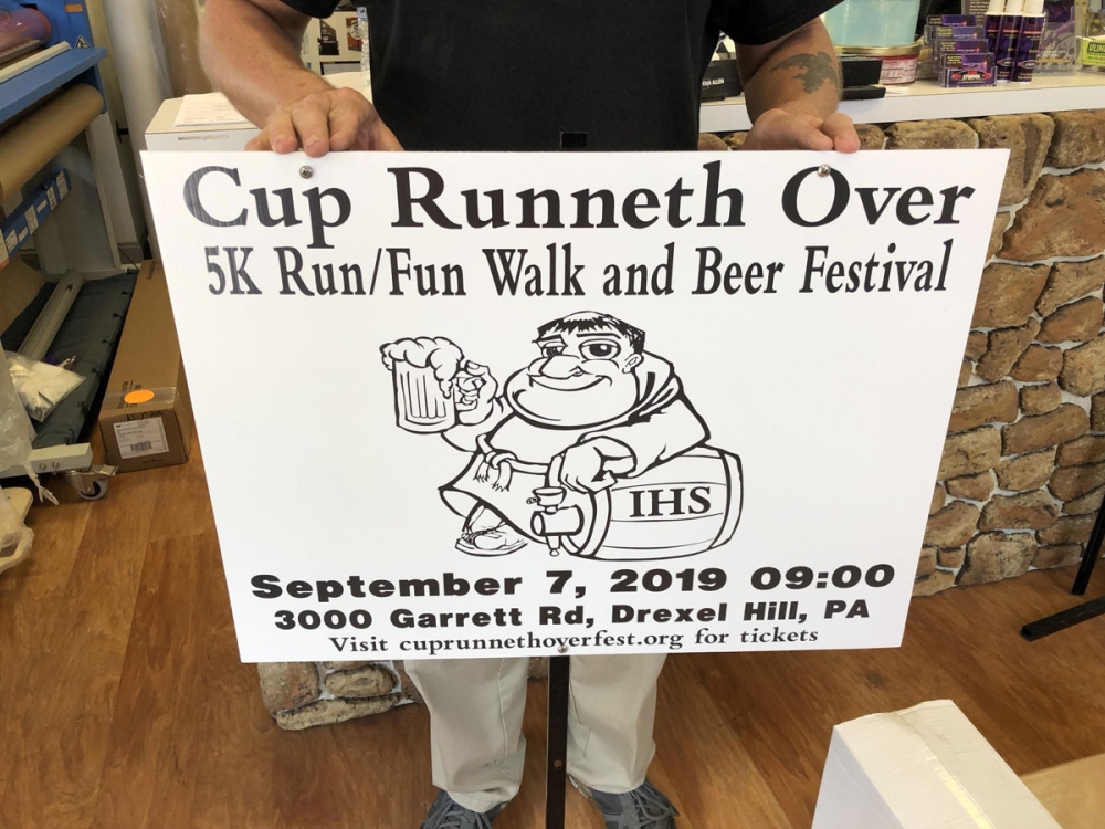 Cup Runneth Over Site Sign