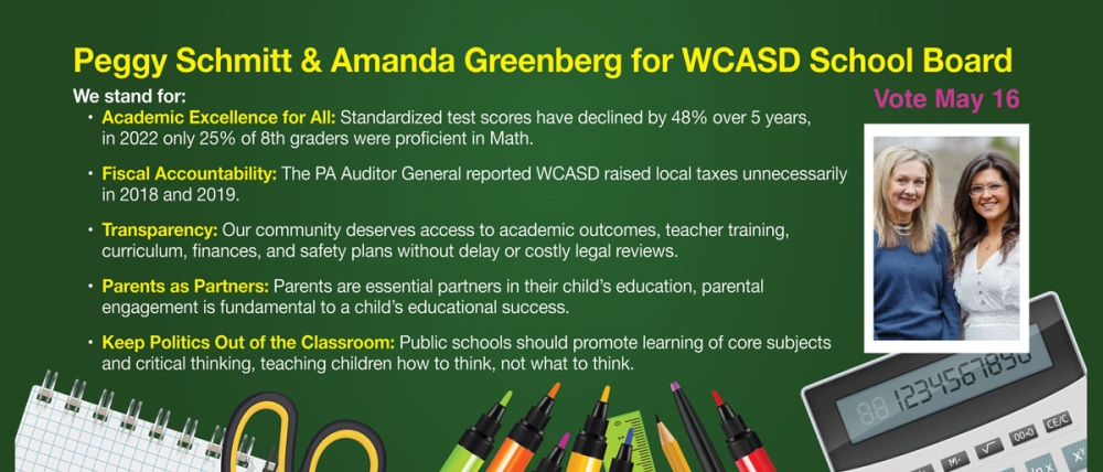 WCASD School Board Peggy Schmitt and Amanda Greenberg Front Side