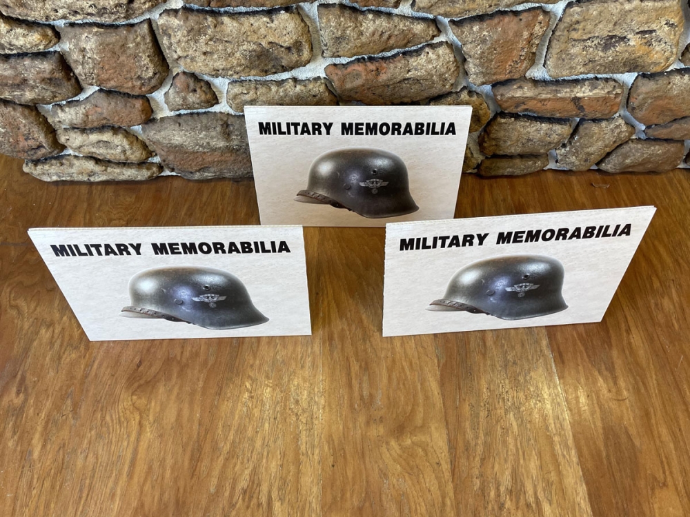 Gun Show Military Memorabilia Signs