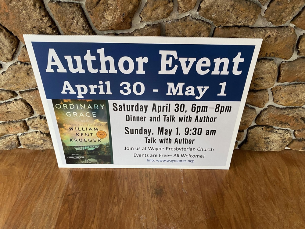 Wayne Presbyterian Church Author Event closeup