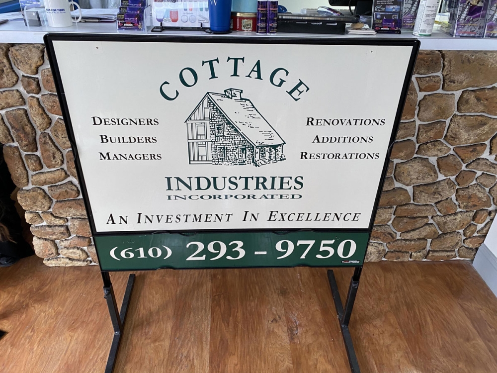 Cottage Industries Sign in Metal Frame