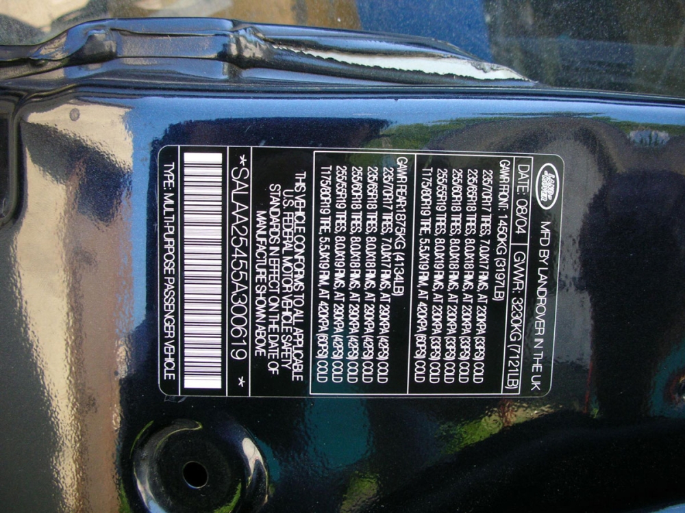 Land Rover Vehicle Label