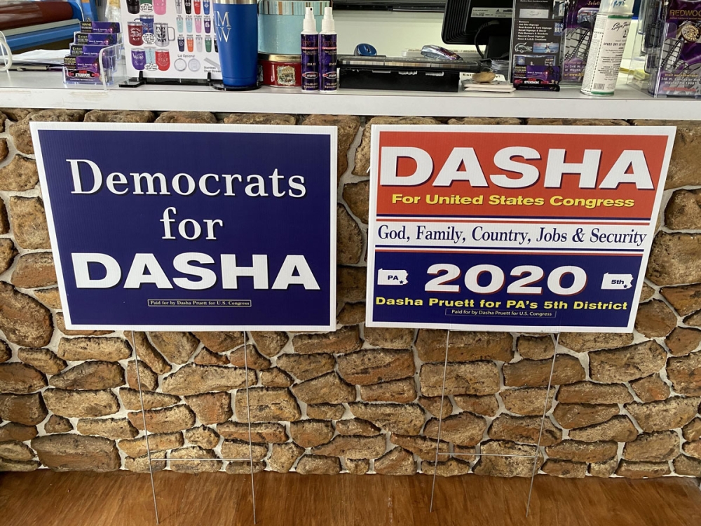 Dasha Political Signs on H-Stakes
