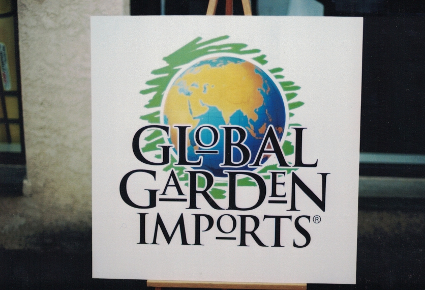 Global Garden Imports logo on sign