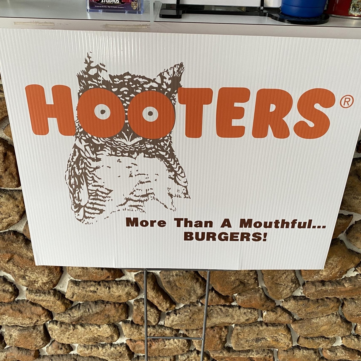 Hooters Sign on H-Stake