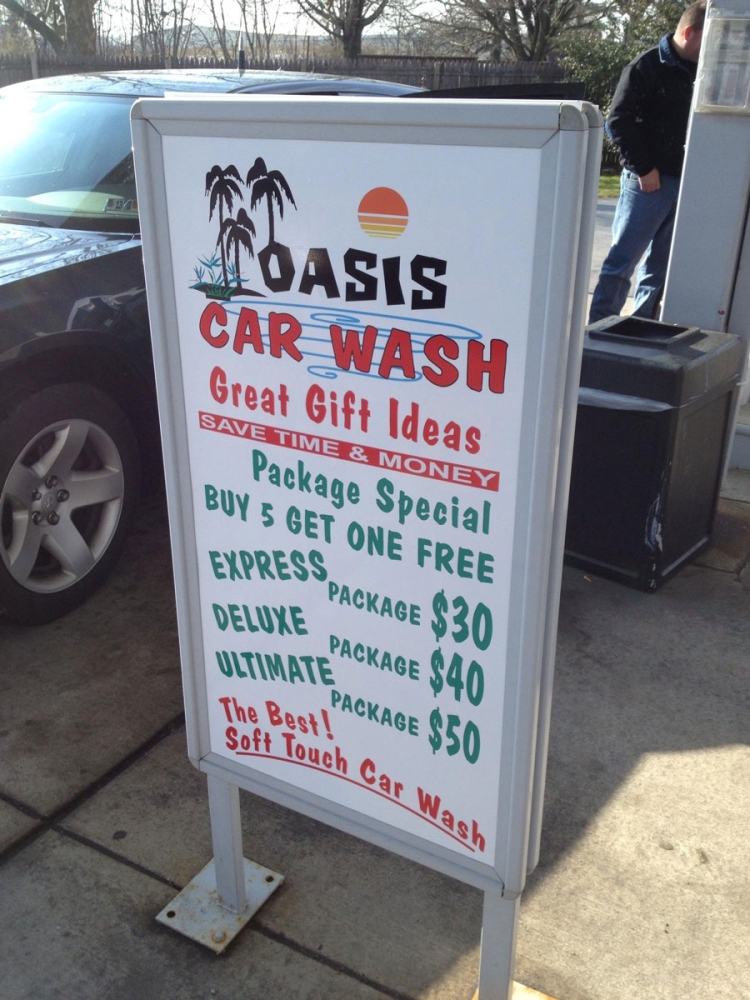 Oasis Car Wash Framed Sign
