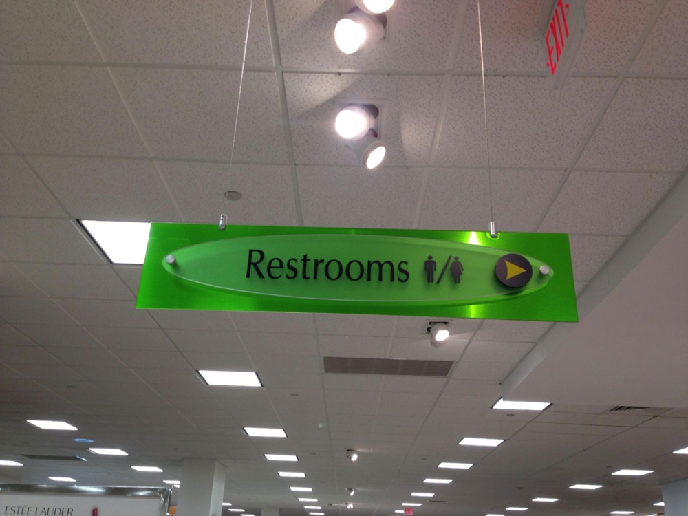 Grocery Restrooms Hanging Sign