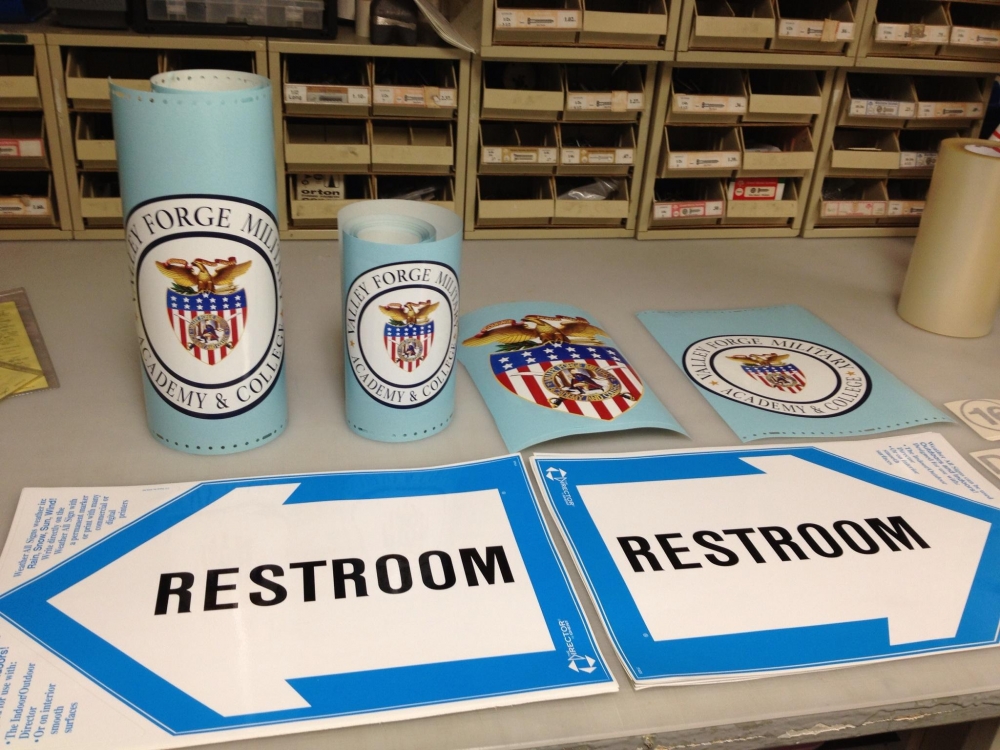 Valley Forge Military Academy Restroom Labels