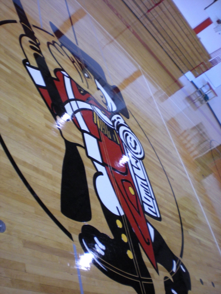 Archbishop Carroll Logo on Gym Floor