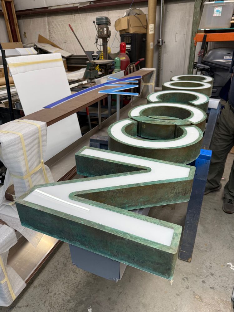 Cocoon Patina Channel Letters