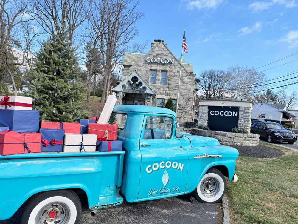 Cocoon Patina Channel Letters Front and Monument Day