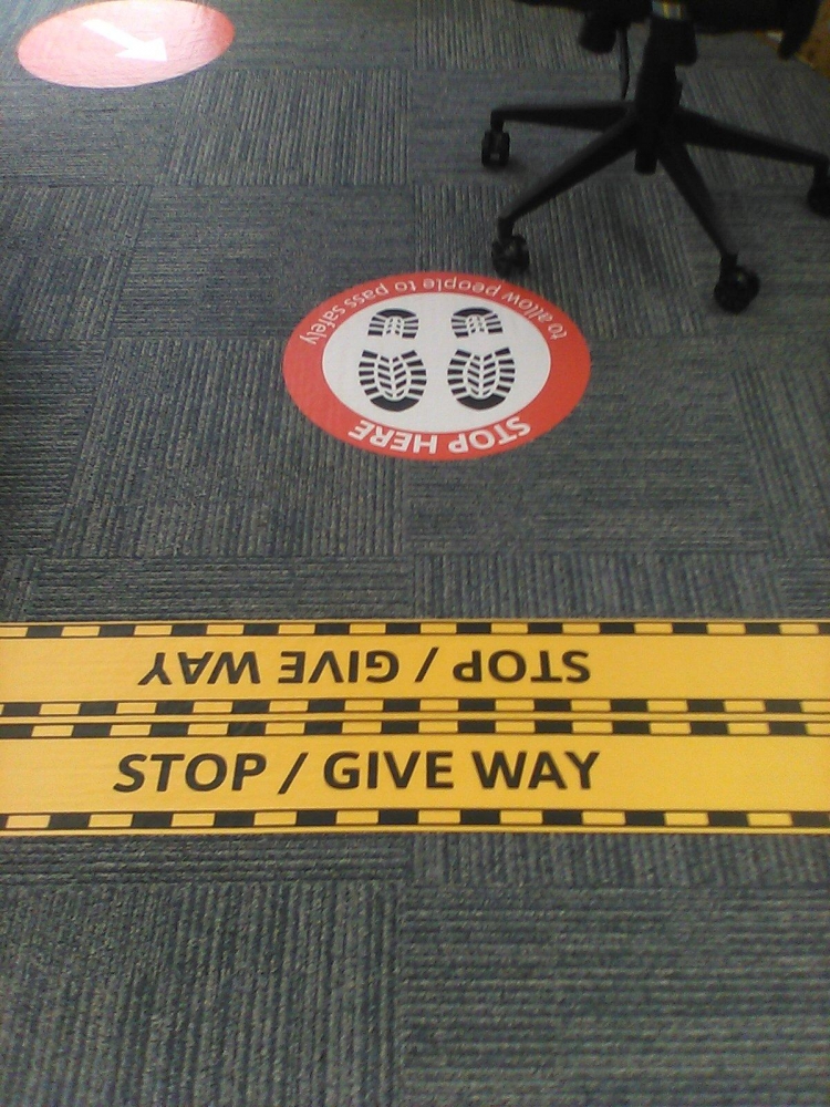 Stop Here Crossing Floor Stickers