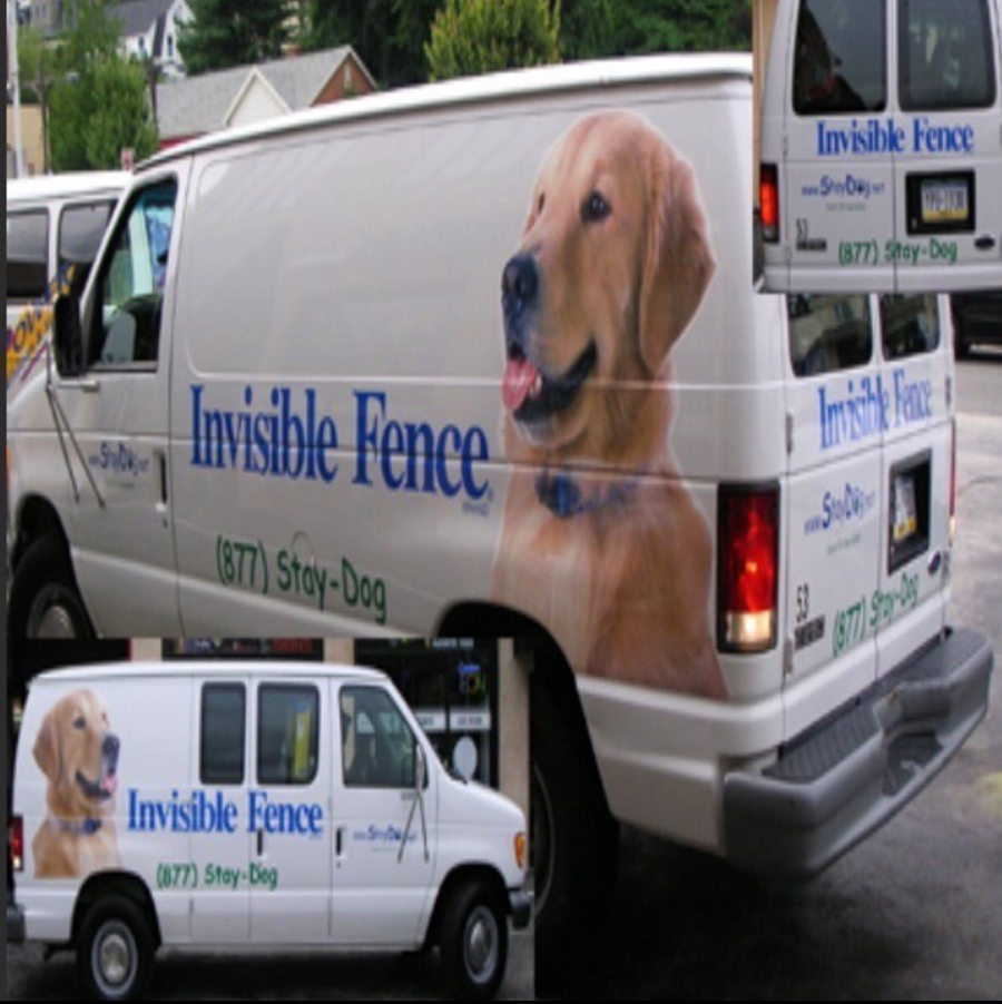 Invisible Fence logo on vehicle