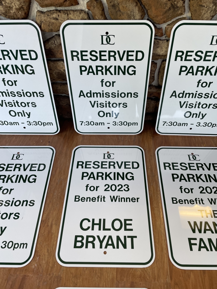 Delaware County Christian School Parking Signs