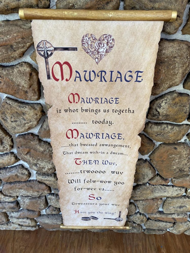 Mawriage Scroll with Gold Leaf Rods