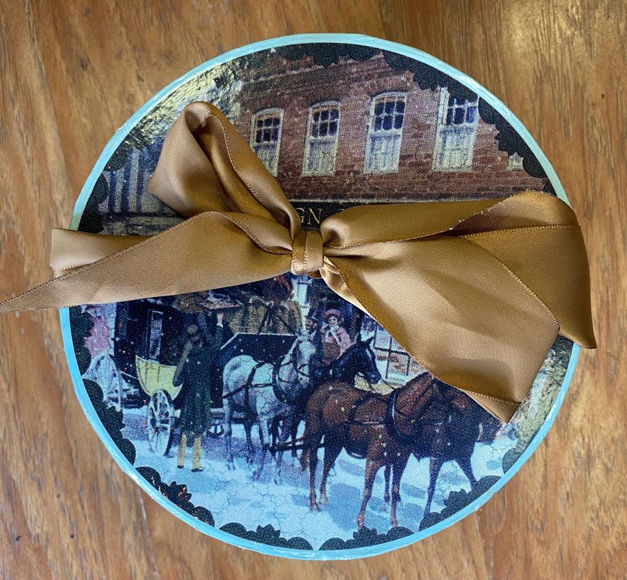 Sign Studios Christmas Gift Tin with Ribbon