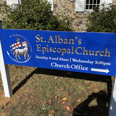 St Alban's Main Sign Front View 