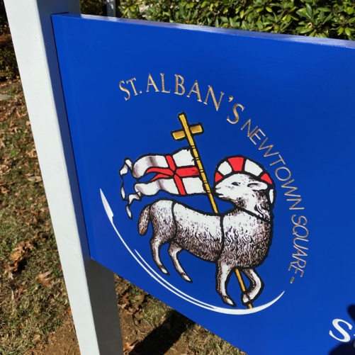 St Alban's Main Sign Logo Close Up