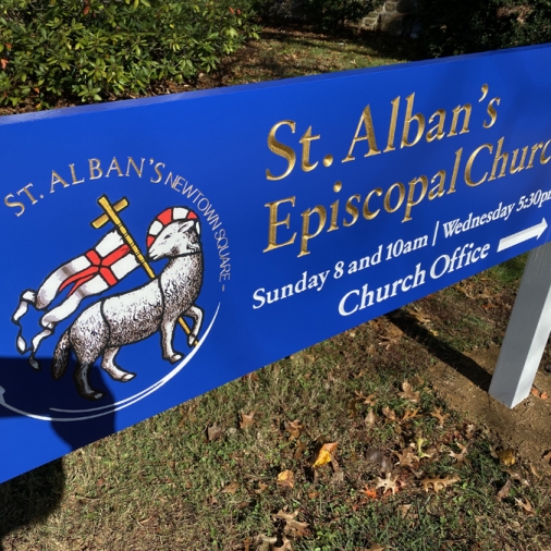 St Alban's Main Sign Side View