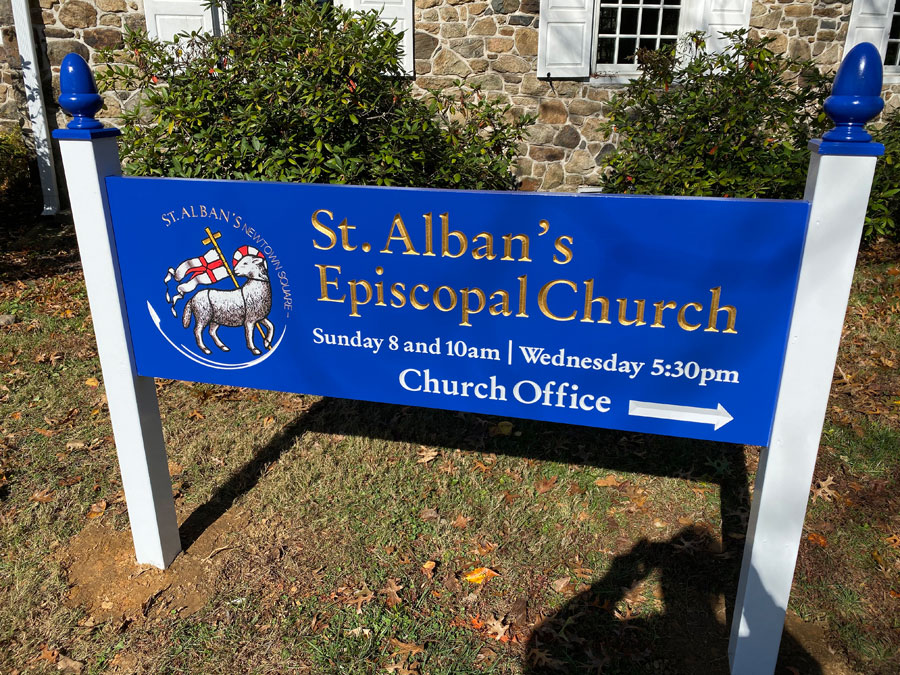St Alban's Main Sign Front View 