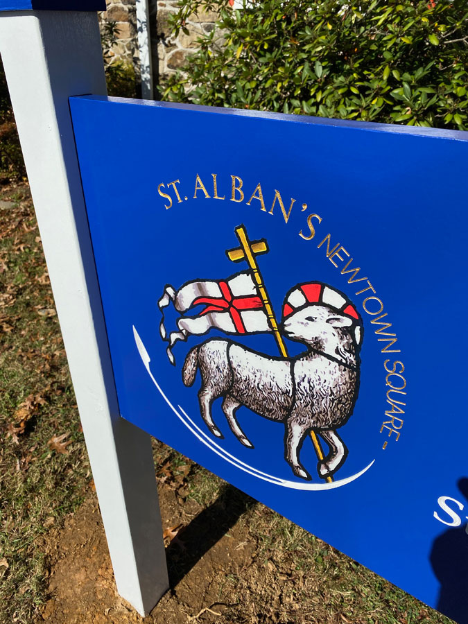 St Alban's Main Sign Logo Close Up