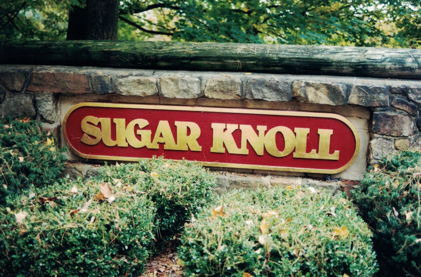 Sugar Knoll Redwood Sign