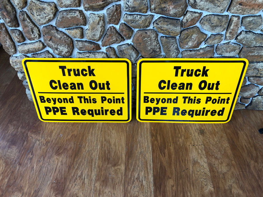 Truck Clean Out Safety Signs