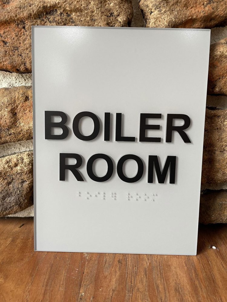 Boiler Room Architectural with Braille