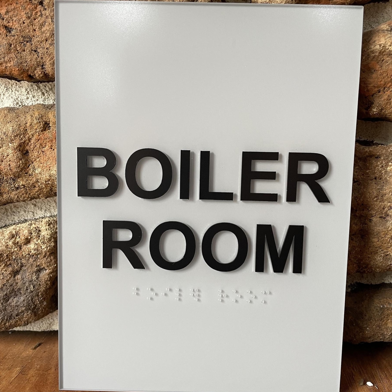 Boiler Room Architectural with Braille 