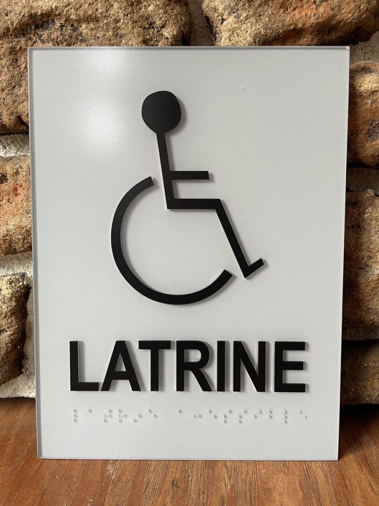 Handicap Latrine Architectural with Braille