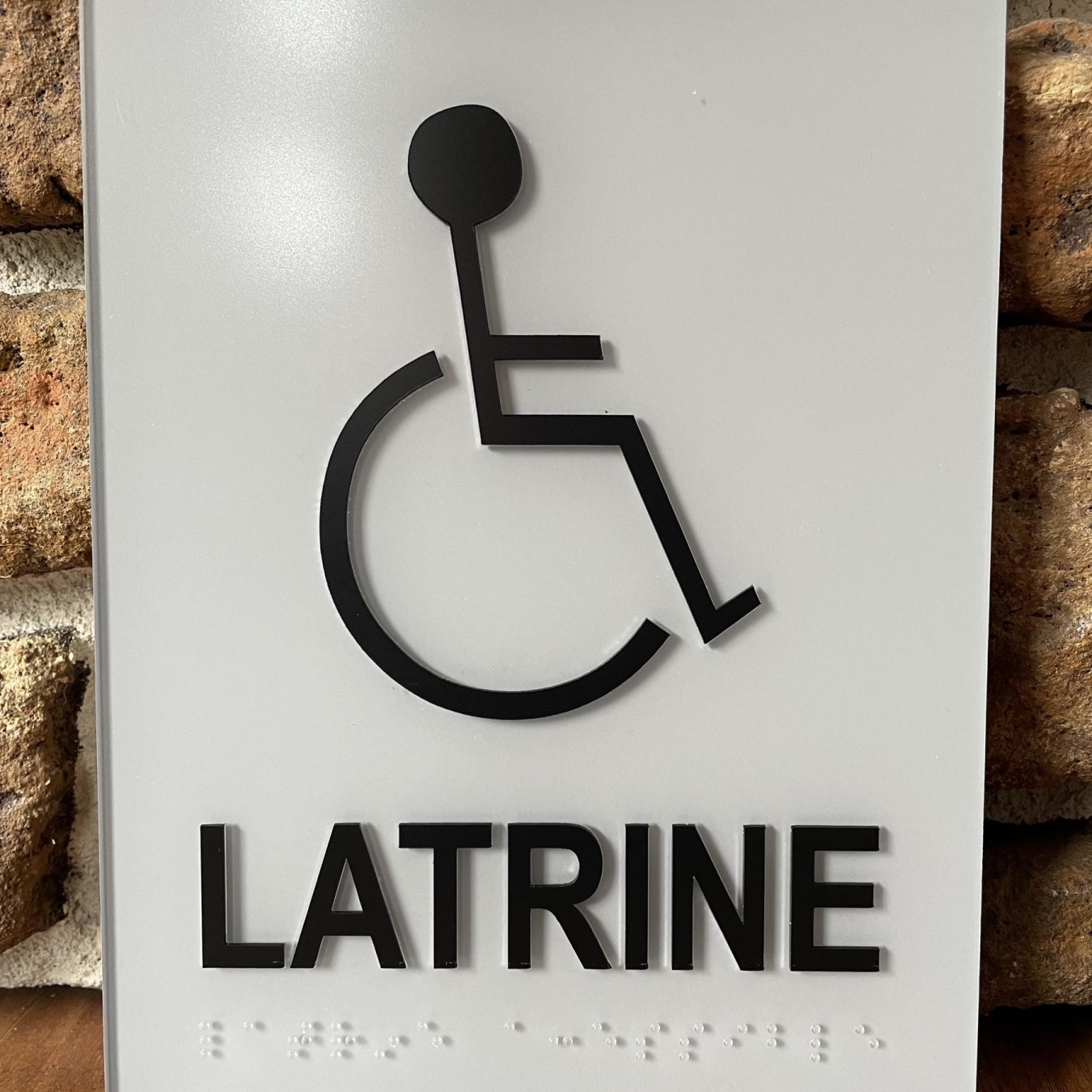 Handicap Latrine Architectural with Braille