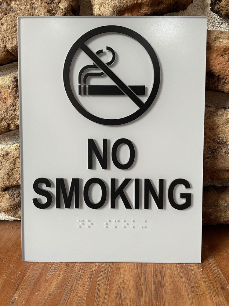 No Smoking Architectural with Braille