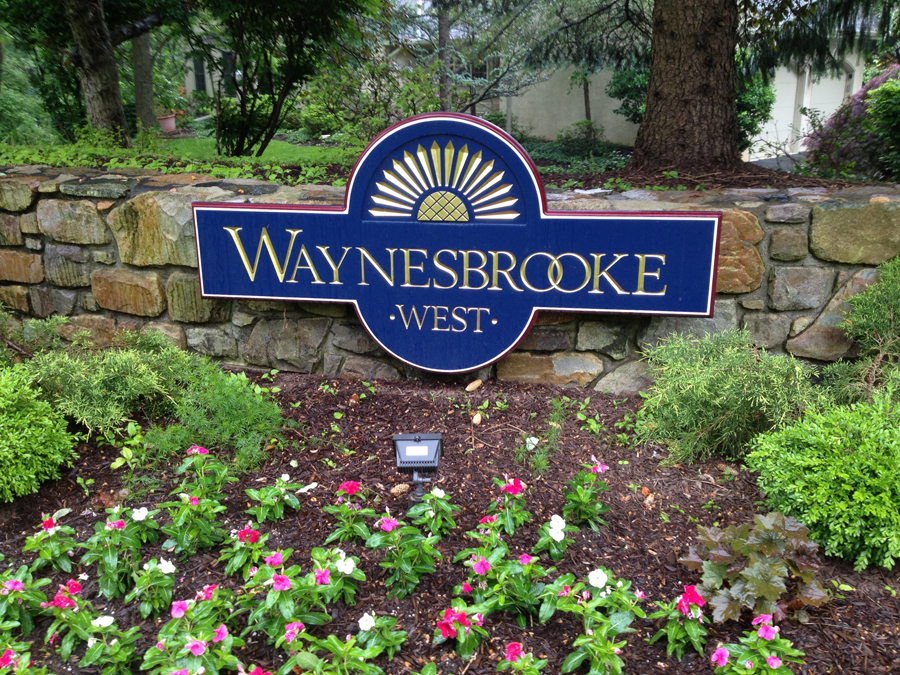 Waynesbrooke Redwood Monument Sign