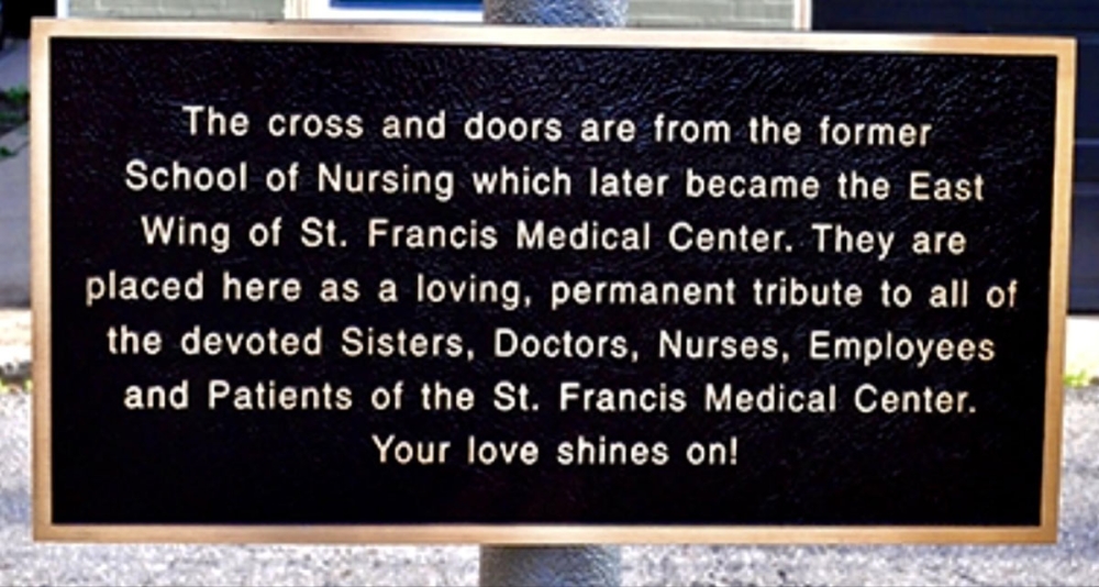 St. Francis Medical Center Tribute Plaque