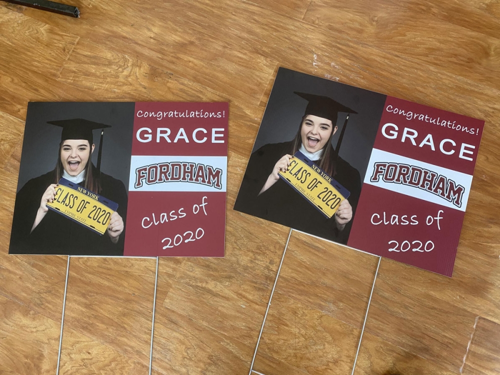 FordHam Graduation Signs on H-Stakes