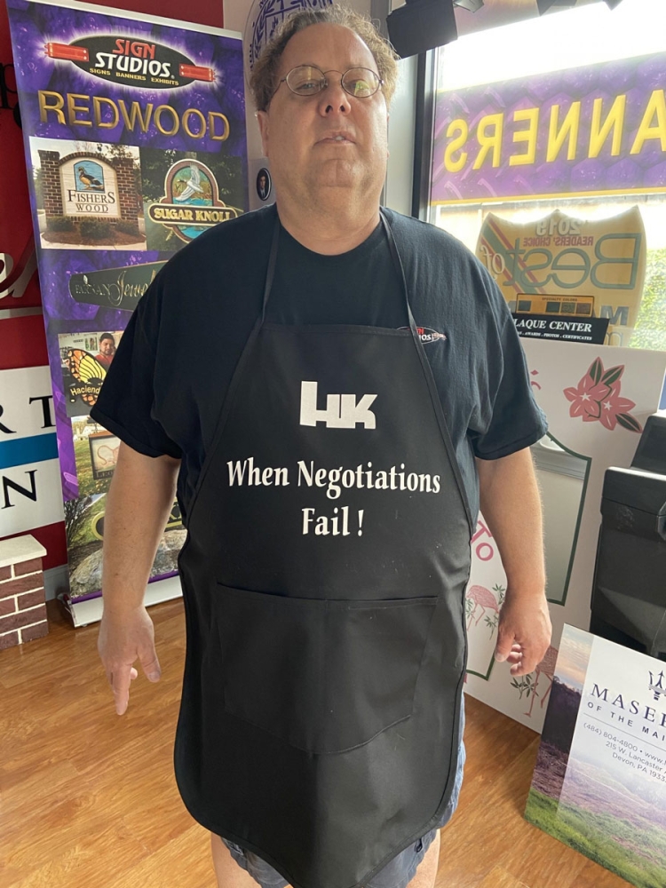 HK When Negotiations Fail Apron Worn