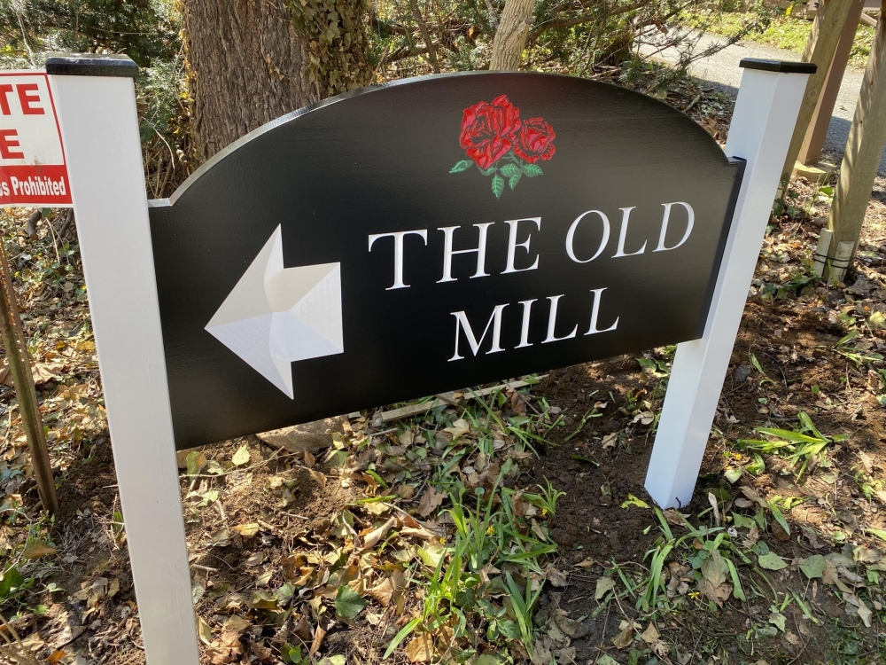 The Old Mill Redwood Sign