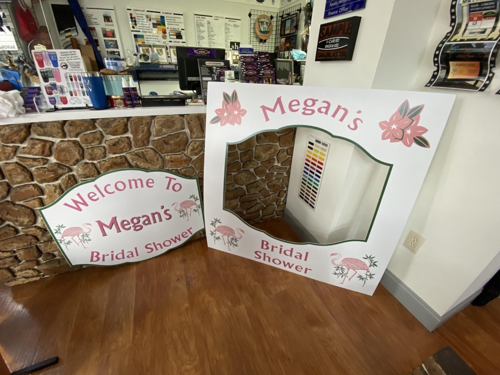 Welcome to Megan's Bridal Shower Sign with Photo Shoot Cutout